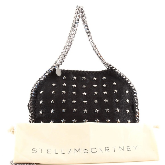 STELLA MCCARTNEY Mini Falabella Shaggy Deer Embellished Shoulder Bag Black EUC - Picture 14 of 14